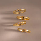 Diamond Morse Code Ring Silver 18K Gold Plated