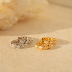 Moonstone Huggies Silver 18K Gold Plated