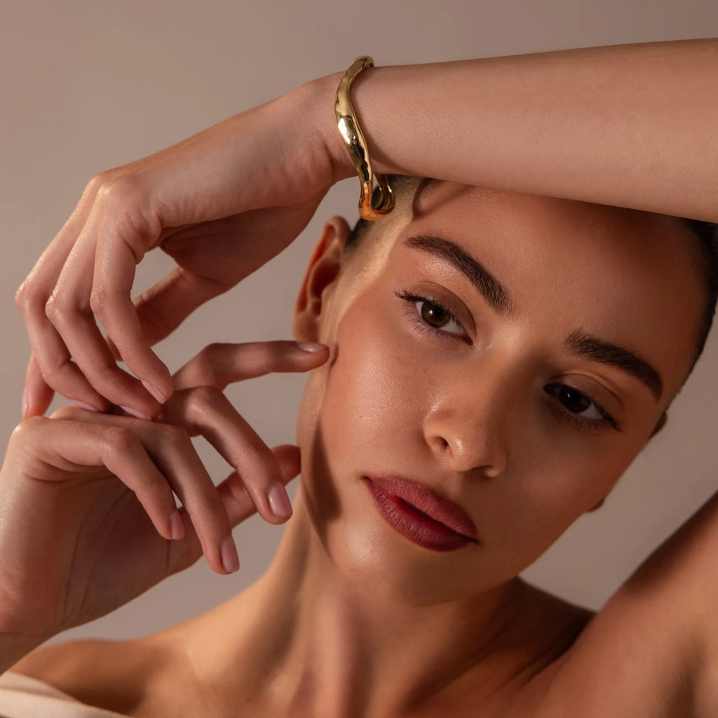 Circumference Cuff Bracelet Silver 18K Gold Plated