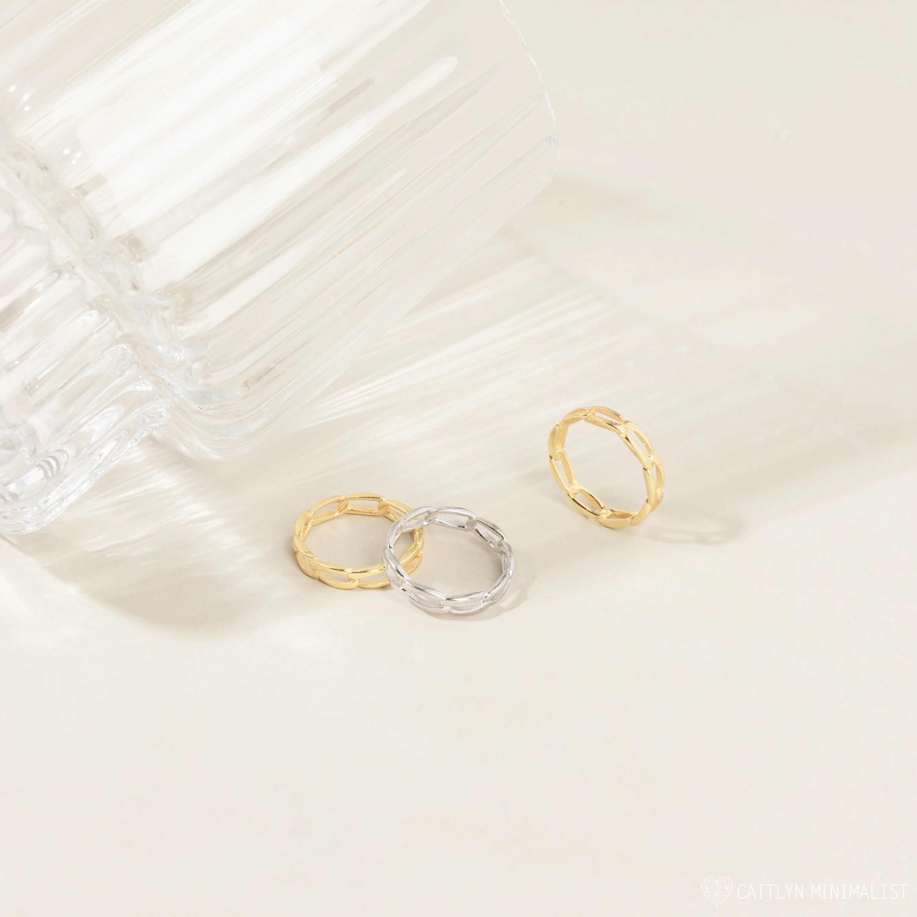 Link Ring Silver 18K Gold Plated