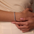 Diamond Heart Tennis Bracelet Silver 18K Gold Plated