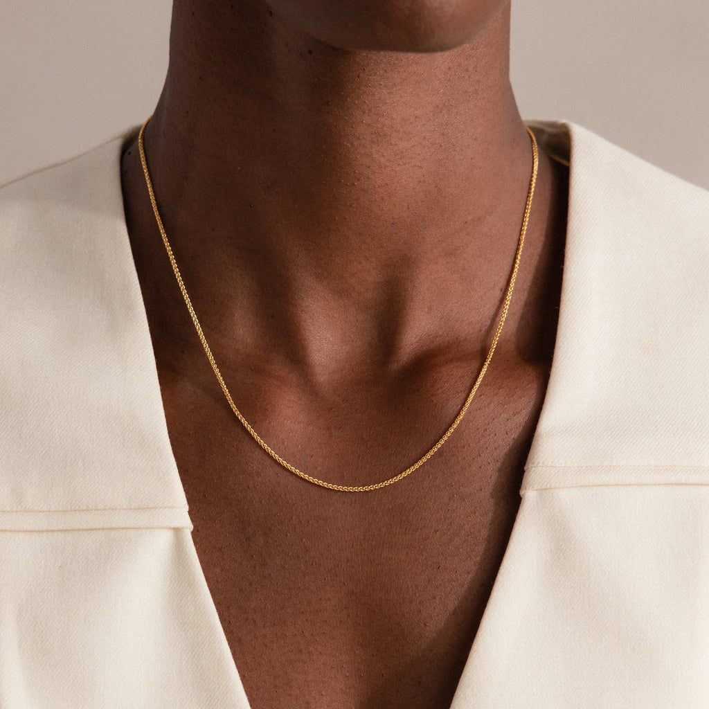 Woven Chain Necklace  Silver 18K Gold Plated