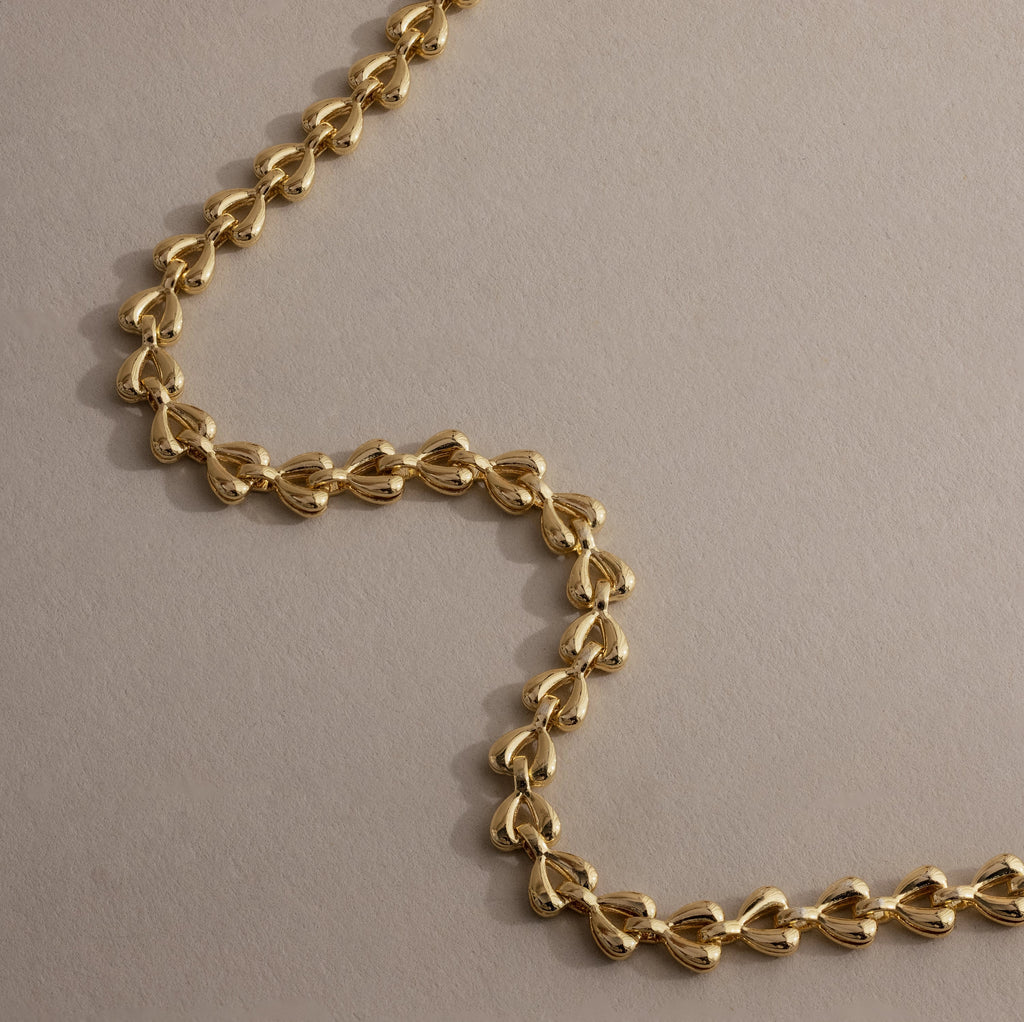 Heart Link Bracelet Silver 18K Gold Plated