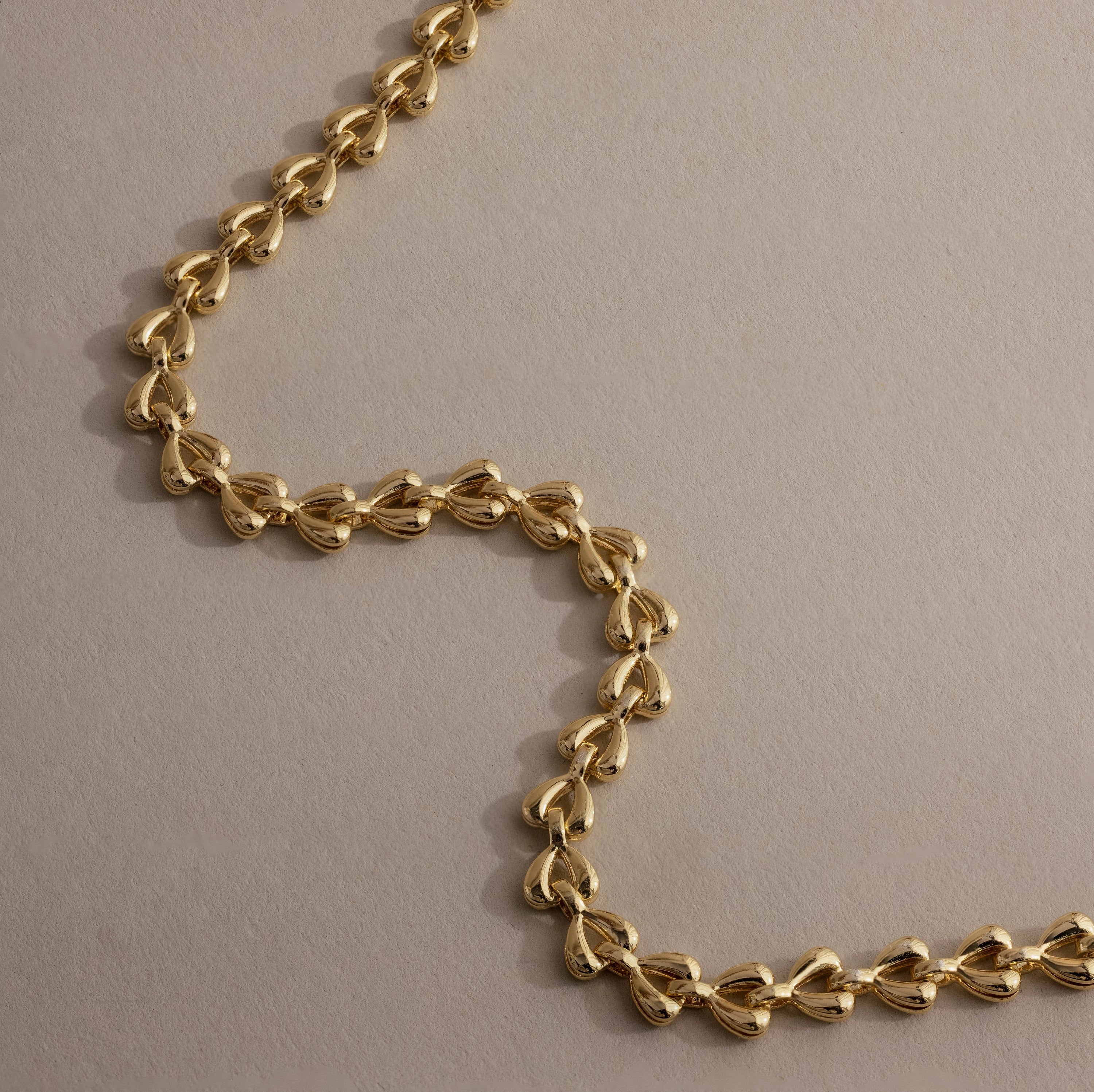 Heart Link Bracelet Silver 18K Gold Plated