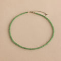 Aventurine Beads Choker Necklace Silver 18K Gold Plated