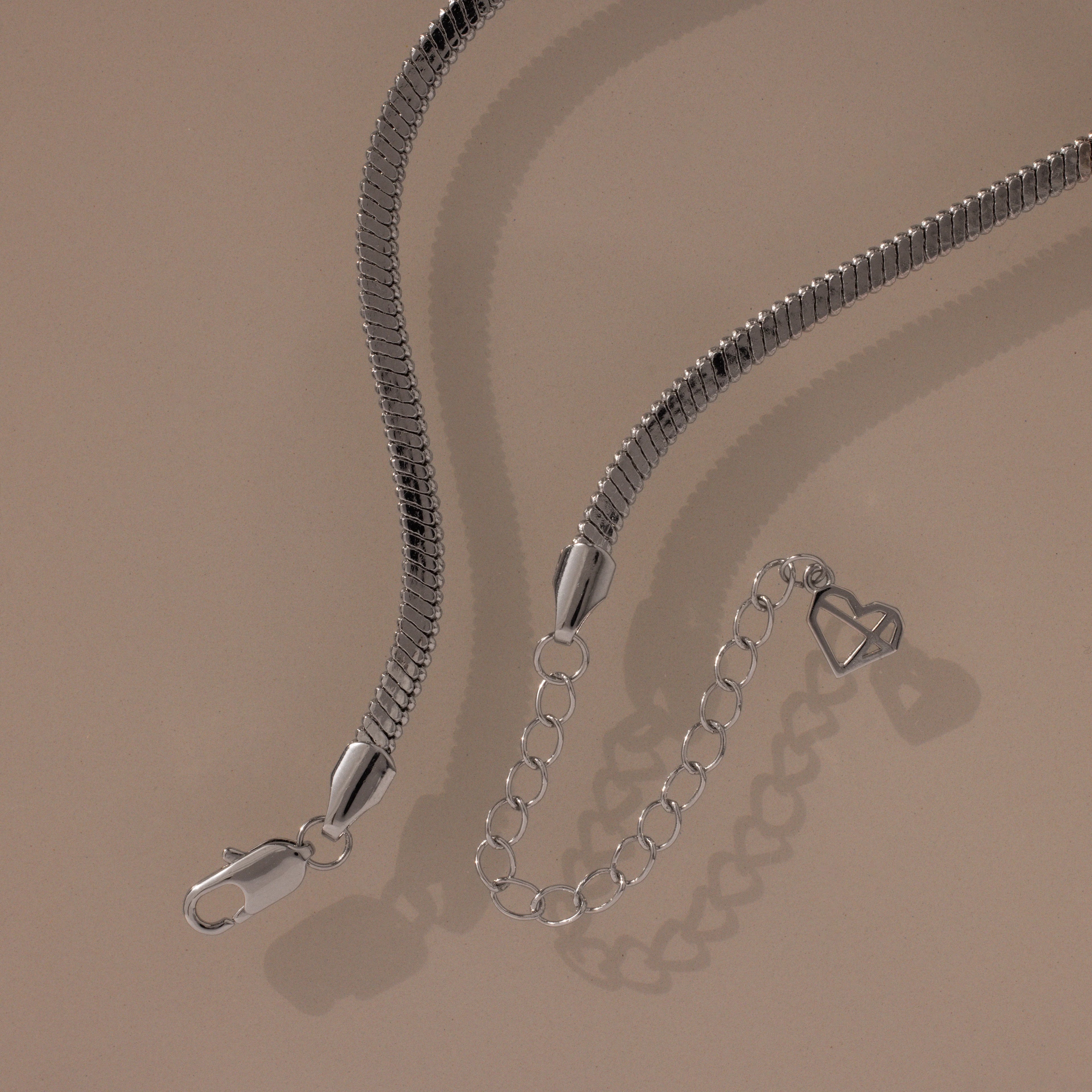 Bold Snake Chain Necklace Silver 18K Gold Plated