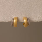Duo Pave Dome Studs Silver 18K Gold Plated