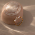 Beaded Pearl Ring Silver 18K Gold Plated