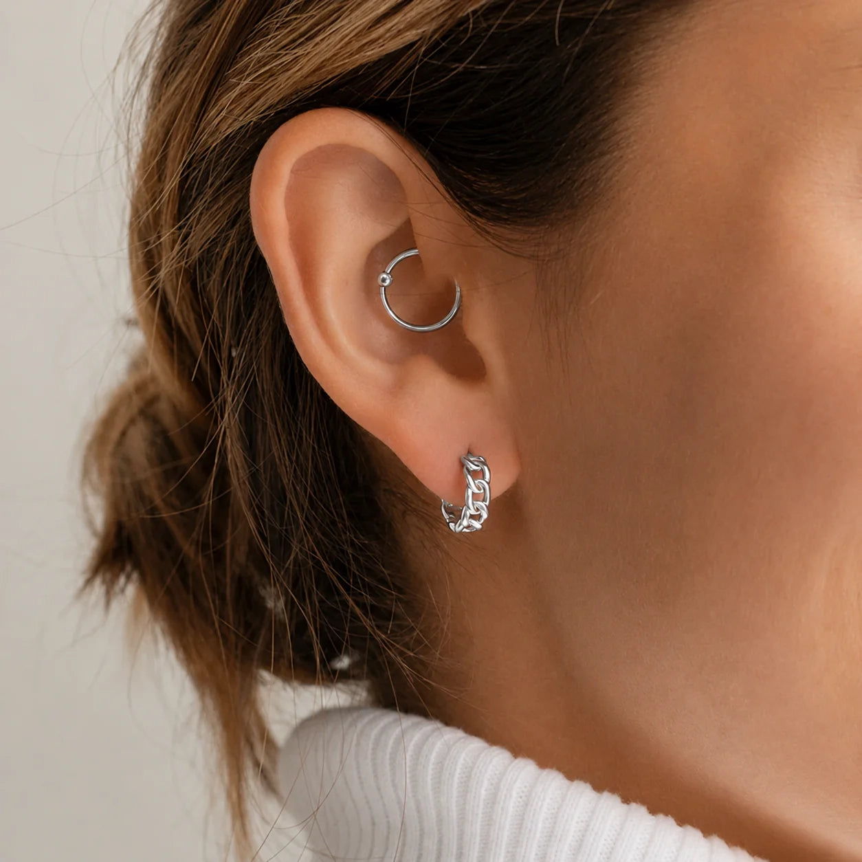Chunky Chain Huggie Earrings