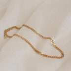 Blake Thick Curb Necklace Silver 18K Gold Plated