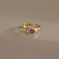 Toi et Moi Pear-Baguette Cut Dome Ring Silver 18K Gold Plated
