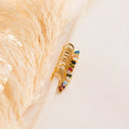 Pave Birthstone Drop Huggies Silver 18K Gold Plated