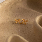 Bow Studs Silver 18K Gold Plated