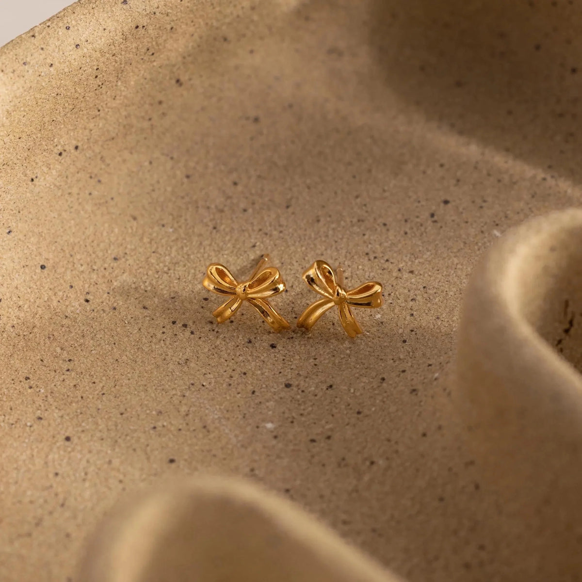 Bow Studs Silver 18K Gold Plated