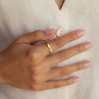 Paris Thin Name Signet Ring  Silver 18K Gold Plated