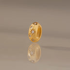Sprinkle Diamond Dome Spacer Charm Silver 18K Gold Plated