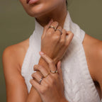 Mixed Metal Wave Ring Set Silver 18K Gold Plated