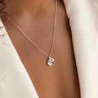 Pet Portrait Coin Necklace Silver 18K Gold Plated