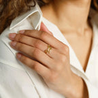 London Duo Name Ring Silver 18K Gold Plated