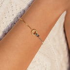 Interlocking Circles Charm Bracelet Silver 18K Gold Plated
