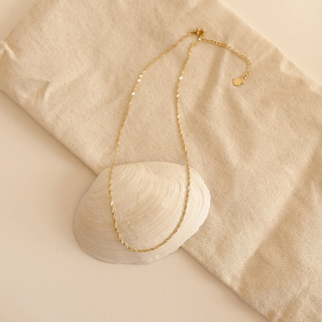Singapore Twist Necklace Silver 18K Gold Plated