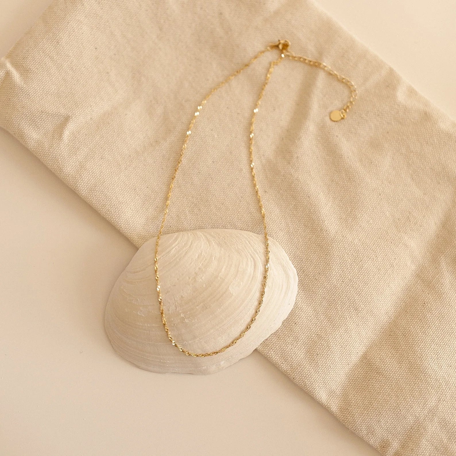 Singapore Twist Necklace Silver 18K Gold Plated