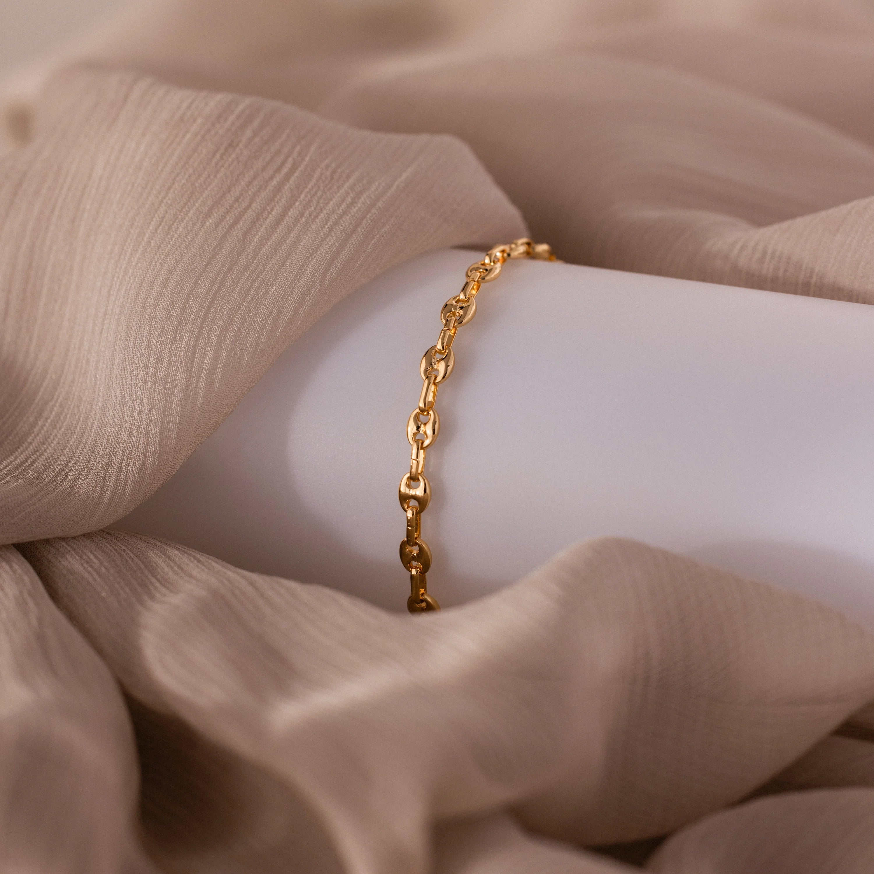 Mini Mariner Chain Bracelet Silver 18K Gold Plated
