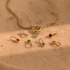Dainty Opal Charm Silver 18K Gold Plated