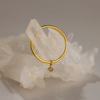 Dainty Birthstone Drop Ring Silver 18K Gold Plated