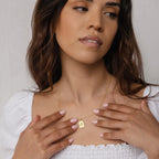 Birth Flower Arch Necklace Silver 18K Gold Plated