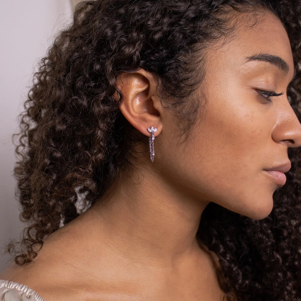 Genesis Chain Earrings Silver 18K Gold Plated