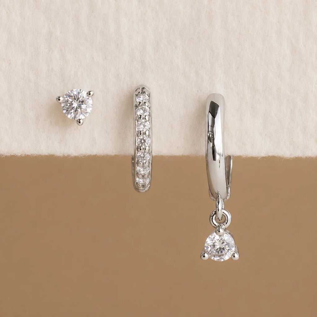 Classic Diamond Earrings Set