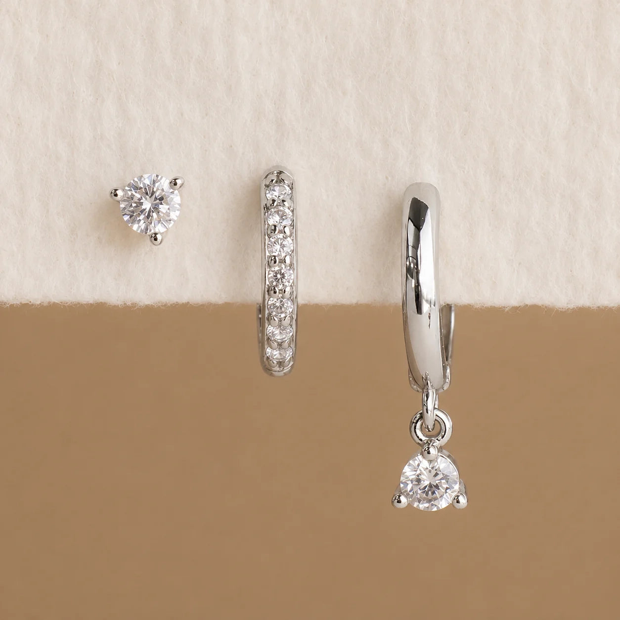 Classic Diamond Earrings Set