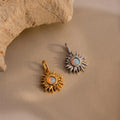 Opal Sun Charm Silver 18K Gold Plated