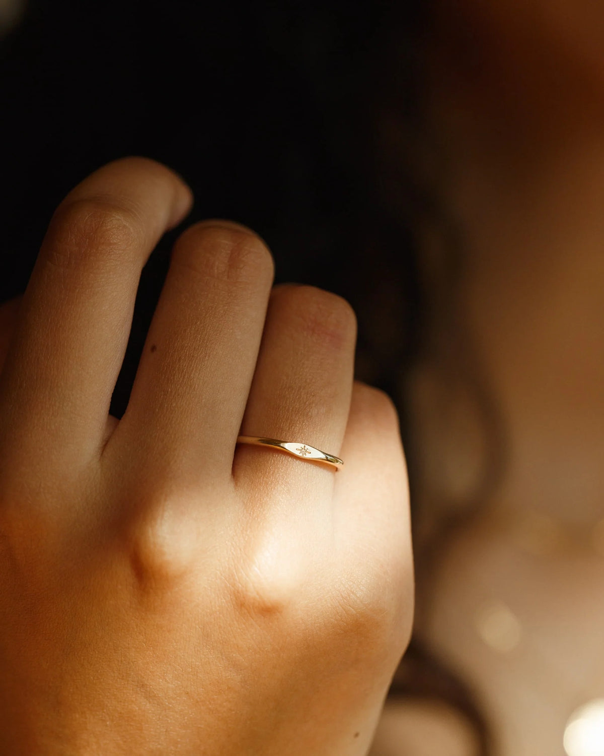 Micro Signet Ring Trio Set