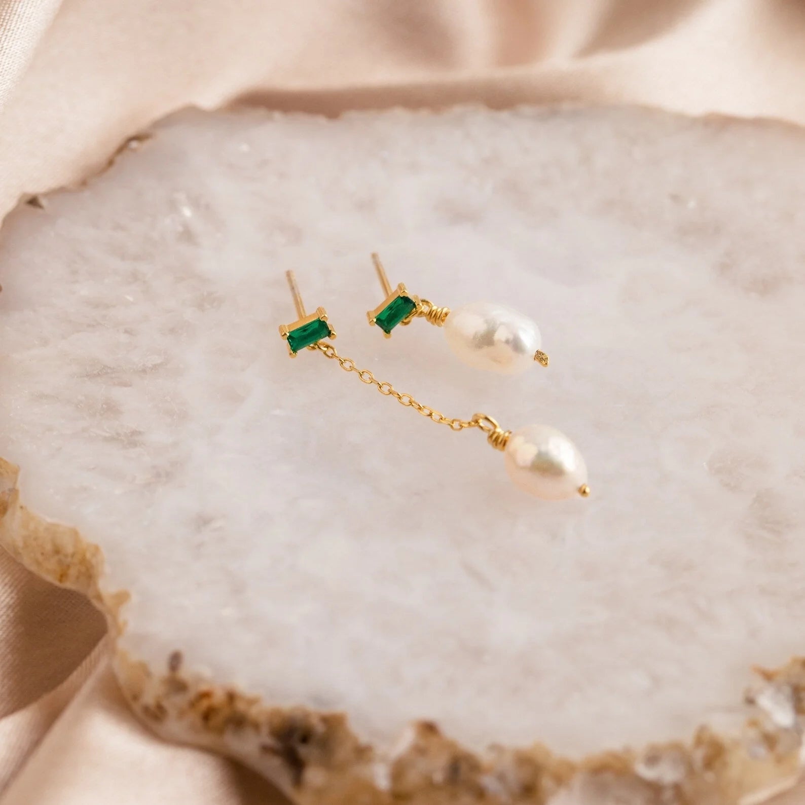 Mismatched Custom Baguette Birthstone Earrings