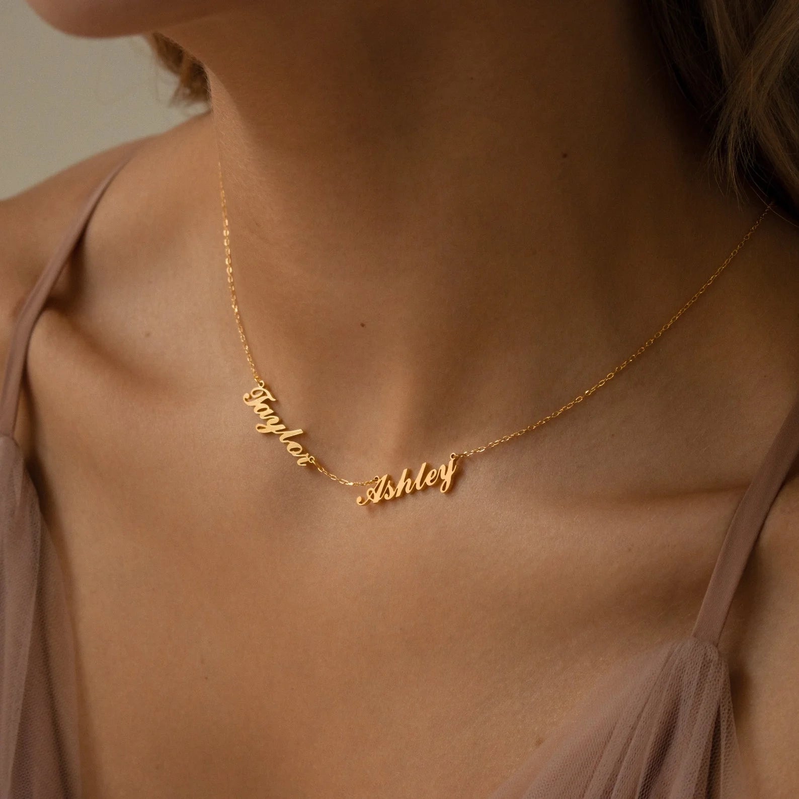 Carrie Multiple Name Necklace Silver 18K Gold Plated