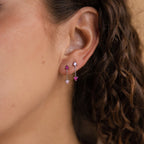 Mixed Pink Drop Earrings Silver 18K Gold Plated