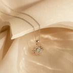 Opal Sun Necklace Silver 18K Gold Plated