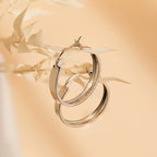 Thick Hoops Earrings Silver 18K Gold Plated