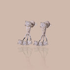 Diamond Cascade Ear Jackets Silver 18K Gold Plated
