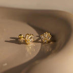Diamond Baguette Stud Silver 18K Gold Plated