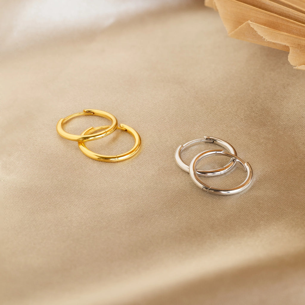 Medium Bold Hoops Silver 18K Gold Plated