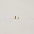 Diamond Pave Bar Studs Silver 18K Gold Plated