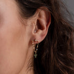 Agate Star Chain Earrings Silver 18K Gold Plated