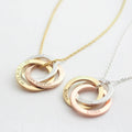 Interlocking Family Necklace Silver 18K Gold Plated