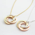 Interlocking Family Necklace Silver 18K Gold Plated