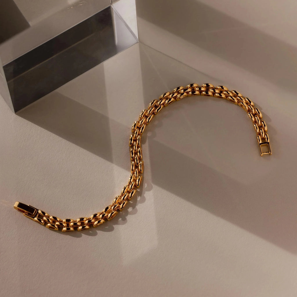 Strap Bracelet Silver 18K Gold Plated