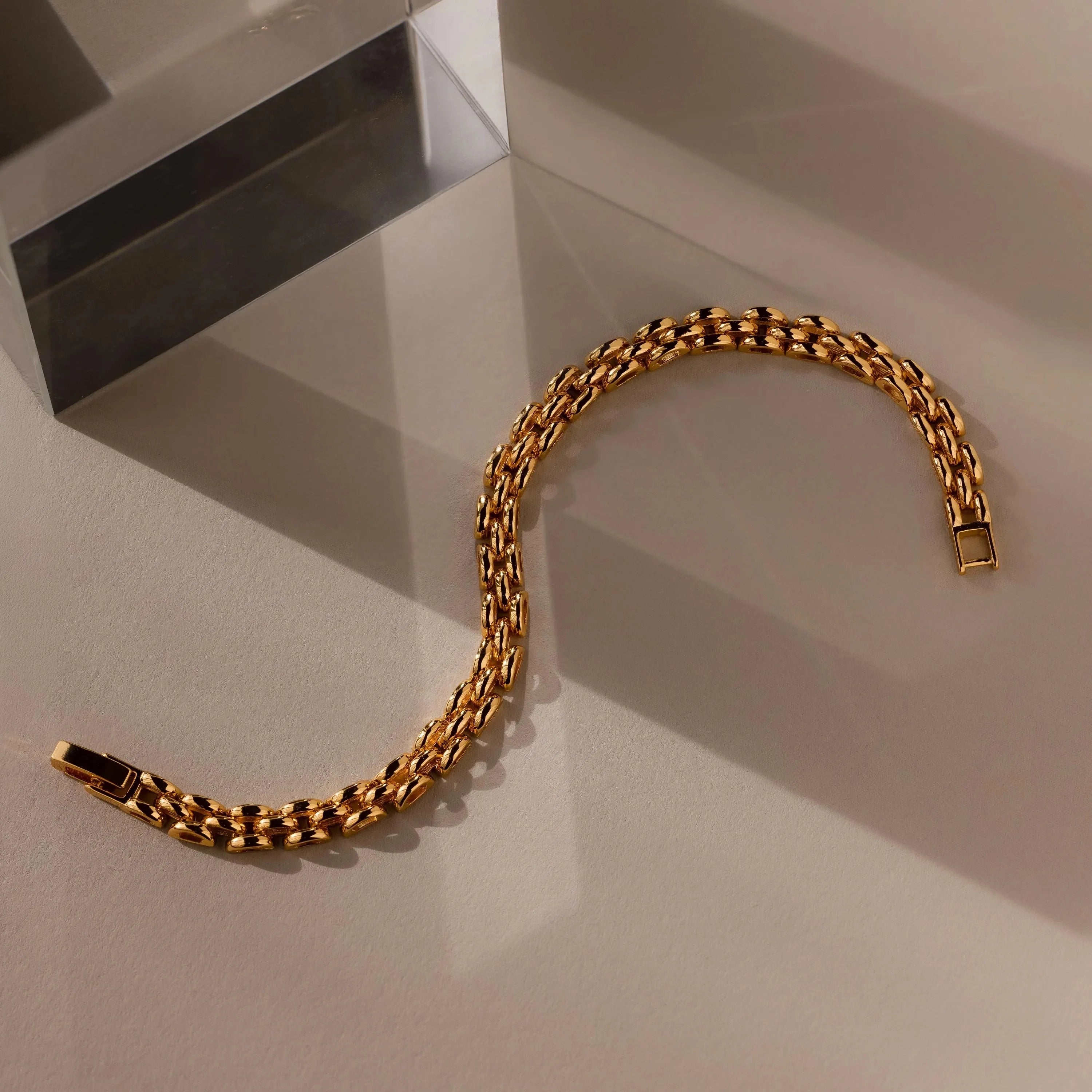 Strap Bracelet Silver 18K Gold Plated