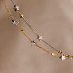 Mixed Metal Star Bracelet Silver 18K Gold Plated